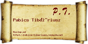 Pabics Tibériusz névjegykártya